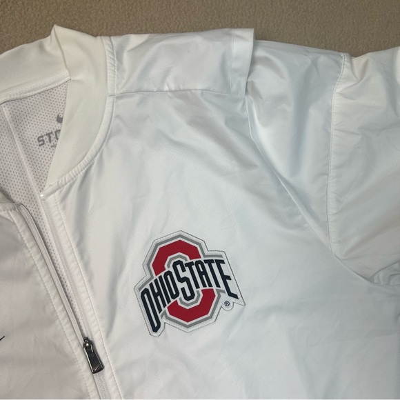 Ohio State Jacket Mens Small White Nike Windbreaker Pullover Storm Fit Buckeyes - Picture 4 of 11
